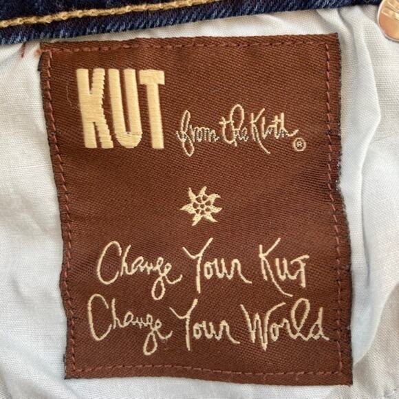 Kut from the Kloth Raw Hem Dark Wash Straight Leg Ankle Jean 4 - Picture 5 of 5